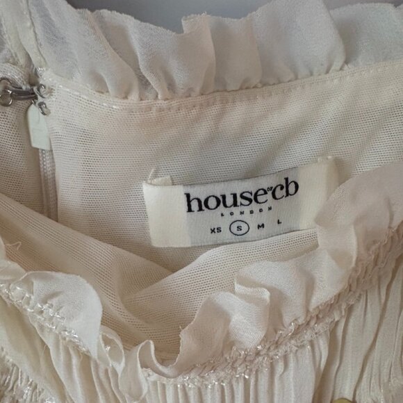 House of CB Ivory Sequin Pleat Maxi glamorous, sparkle sequin Dress "Solana" - Picture 6 of 6